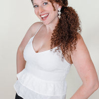 Allison White Peplum Top