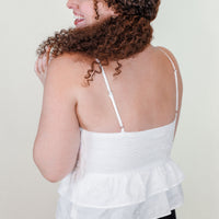 Allison White Peplum Top