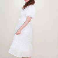 Billie Puff Sleeve Textured Midi Dress