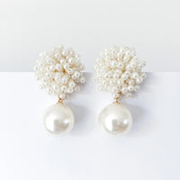 Cluster Pearl Drop Earrings