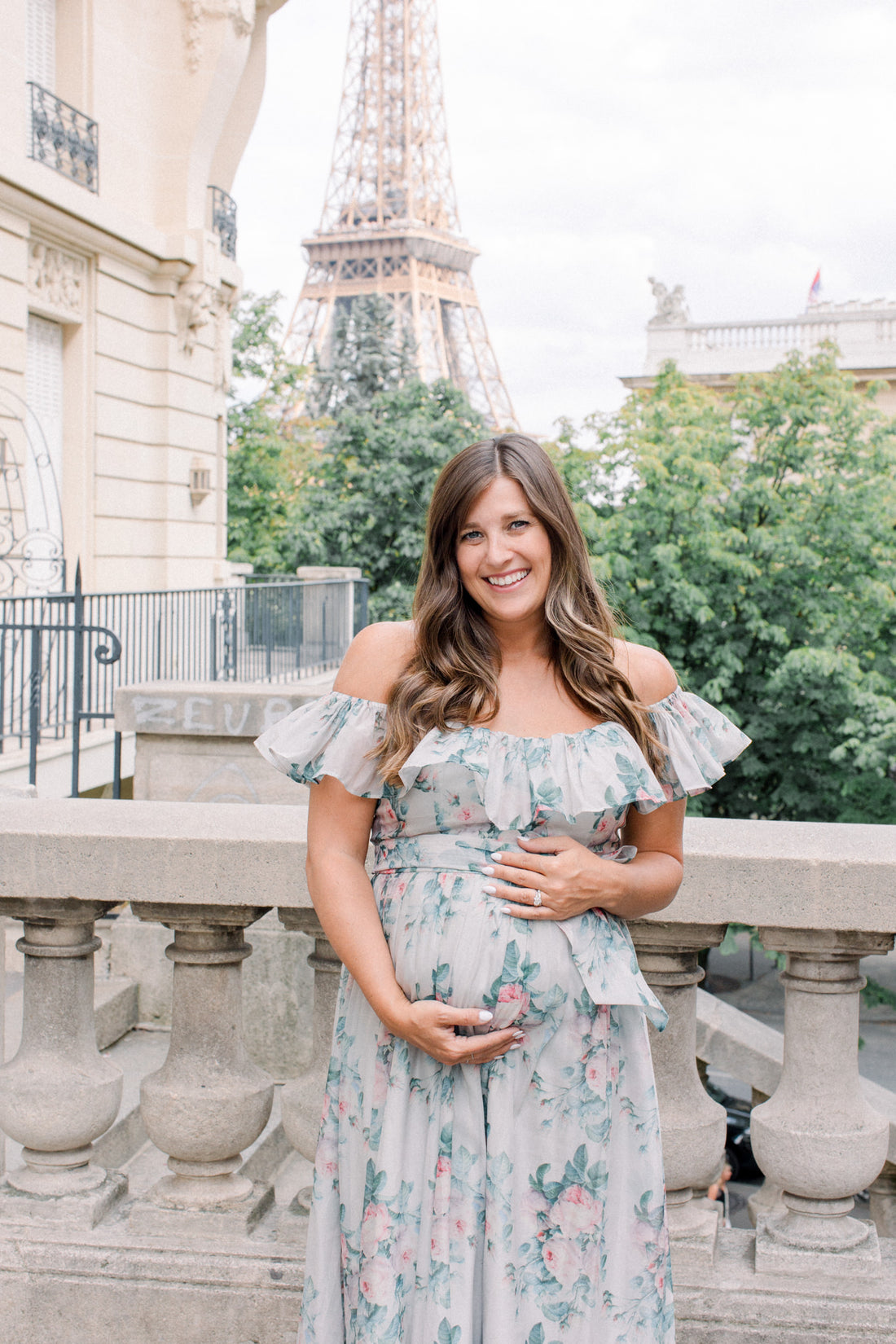 Juliette Floral Dress in Blue Grey