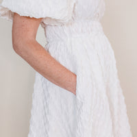 Kennedy Waffle Texture White Dress