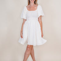 Kennedy Waffle Texture White Dress