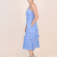 Alessandra Ruffle Skirt Set in Blue