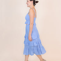 Alessandra Ruffle Skirt Set in Blue