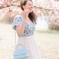 Claire Top Handle Crossbody Blue
