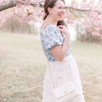 Claire Top Handle Crossbody White