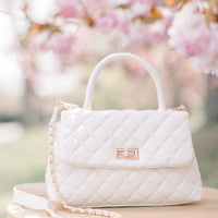 Claire Top Handle Crossbody White