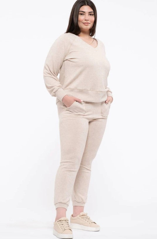 Mabel Knit Lounge Set Oatmeal