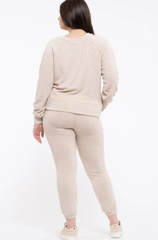 Mabel Knit Lounge Set Oatmeal