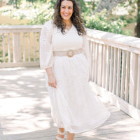 Flora Embroidered Smocked Midi Dress