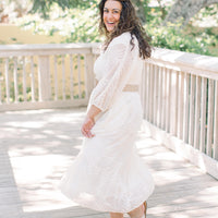 Flora Embroidered Smocked Midi Dress