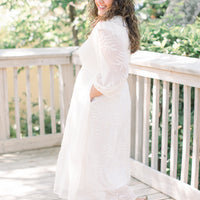 Flora Embroidered Smocked Midi Dress