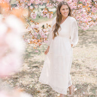 Flora Embroidered Smocked Midi Dress