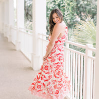 Kehlani Red Multi Halter Dress