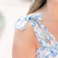 Liana Blue Floral Tiered Dress