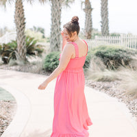 Melody Smocked Pink Bow Dress