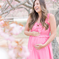 Melody Smocked Pink Bow Dress