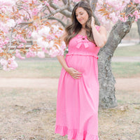 Melody Smocked Pink Bow Dress