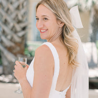Bennett Mesh Bow Veil with Pearl Accent