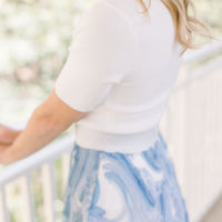 White Square Neck Top