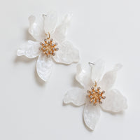 Romantic White Flower Earrings