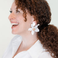 Romantic White Flower Earrings