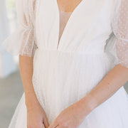 Grace White Swiss Dot Tulle Dress