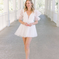 Grace White Swiss Dot Tulle Dress