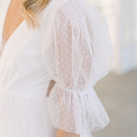 Grace White Swiss Dot Tulle Dress