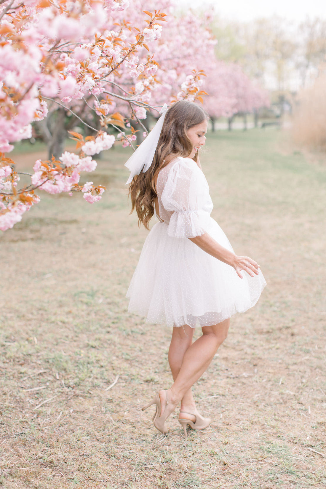 Grace White Swiss Dot Tulle Dress