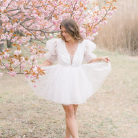 Grace White Swiss Dot Tulle Dress