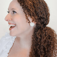 White Cluster Earrings