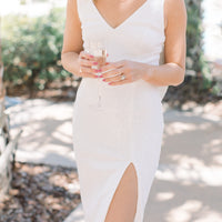 Vera White Sequin Bow Dress