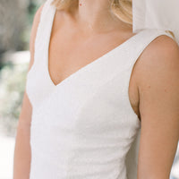 Vera White Sequin Bow Dress