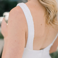Vera White Sequin Bow Dress