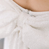 Vera White Sequin Bow Dress