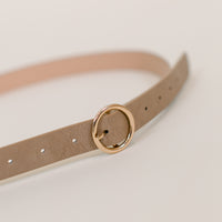 Taupe Faux Leather Belt