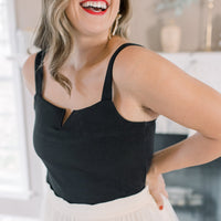 Alexis Ribbed V-Cut Bodysuit