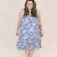 August Floral Watercolor Dress