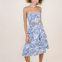 August Floral Watercolor Dress