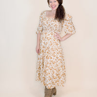 Autumn Smocked Dress in Cream