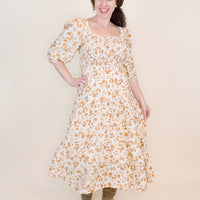 Autumn Smocked Dress in Cream