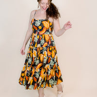 Banana Printed Tiered Dress