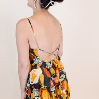 Banana Printed Tiered Dress