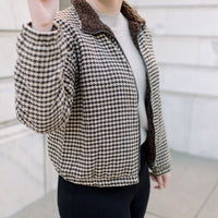 Bray Houndstooth Bomber Jacket