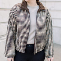 Bray Houndstooth Bomber Jacket