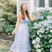 Cora Midi Dress in Blue