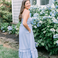 Cora Midi Dress in Blue