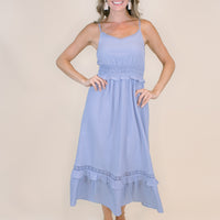 Cora Midi Dress in Blue